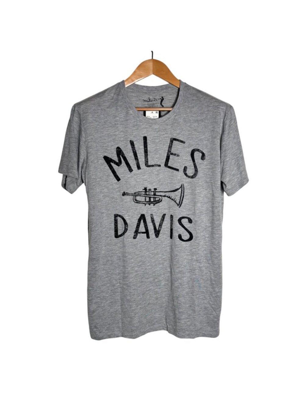 NWT Miles Davis Graphic Print Tee L Trumpet Retro T-Shirt Cotton Jazz Music New